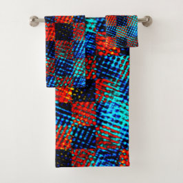 Xadrez azul, laranja, nepsujo com manchas. bad handdoek