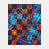 Xadrez azul, laranja quase vermel ho, nepsujo fleece deken (Voorkant)