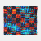 Xadrez azul, laranja quase vermel ho, nepsujo fleece deken (Voorkant (Horizontaal))