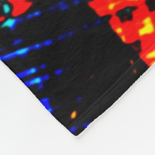 Xadrez azul, laranja quase vermel ho, nepsujo fleece deken (Hoek)