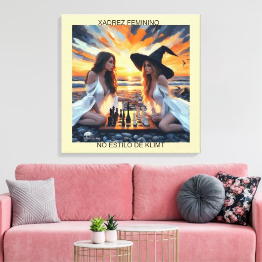 XADREZ FEMININO - Impressão em tela Canvas Afdruk (Insitu (Woonkamer))