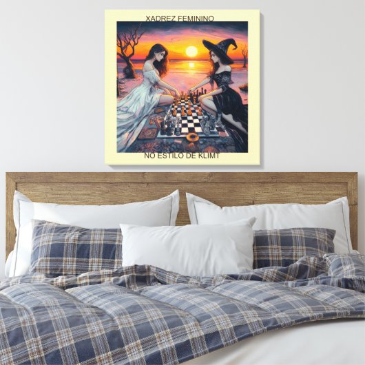 XADREZ FEMININO - Impressão em tela Canvas Afdruk (Insitu (Slaapkamer))