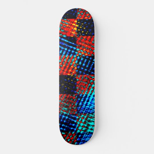 Xadrez laranja, azul, fake sujo ou manchado. persoonlijk skateboard (Voorkant)
