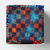 Xadrez laranja, azul, nep sujo of manchado. bedankdoosjes (Bovenkant)