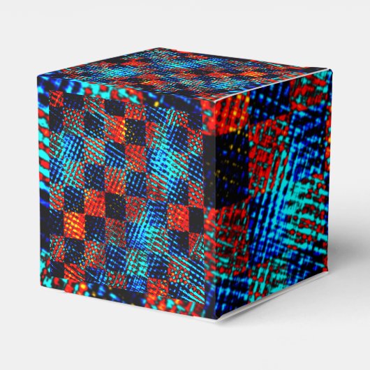 Xadrez laranja, azul, nep sujo of manchado. bedankdoosjes (Achterkant)