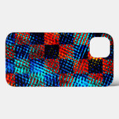 Xadrez laranja, azul, nep sujo of manchado. Case-Mate iPhone case (Achterkant (horizontaal))
