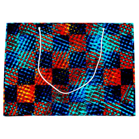 Xadrez laranja, azul, nep sujo of manchado. groot cadeauzakje (Voorkant)