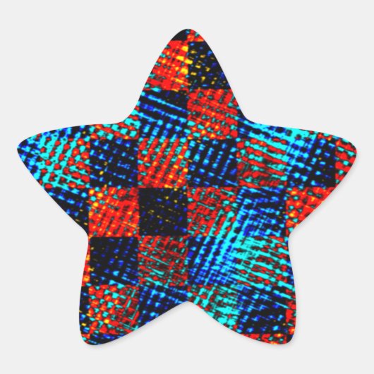 Xadrez laranja, azul, nep sujo of manchado. ster sticker (Voorkant)