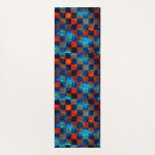 Xadrez laranja, azul, nepsujo com manchas. yogamat (Achterkant)