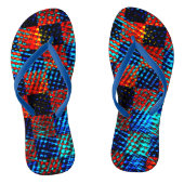 Xadrez laranja, azul, ook sujo com manchas. teenslippers (Voetbed)