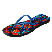 Xadrez laranja, azul, ook sujo com manchas. teenslippers (Schuin)