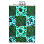 Xadrez verde e azul céu ou ciano, com retângulos? heupfles (Voorkant)