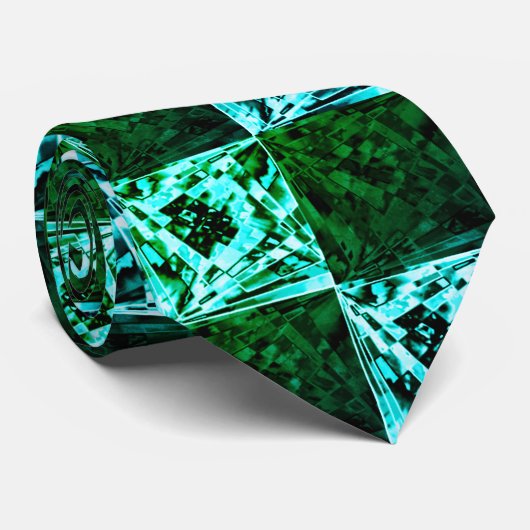 Xadrez verde e azul céu ou ciano, com retângulos? stropdas (Opgerold)