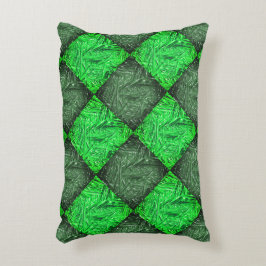 Xadrez verde falsa grama ou folhas de coqueiro. accent kussen