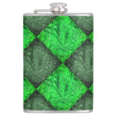 Xadrez verde falsa grama ou folhas de coqueiro. heupfles (Voorkant)