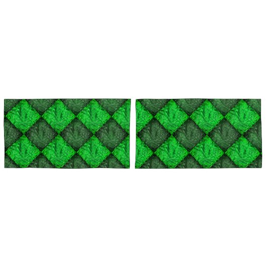 Xadrez verde falsa grama ou folhas de coqueiro. kussensloop (Voorkant-Set)