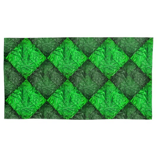 Xadrez verde falsa grama ou folhas de coqueiro. kussensloop (Voorkant-Links)