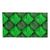 Xadrez verde falsa grama ou folhas de coqueiro. kussensloop (Achterkant-Rechts)