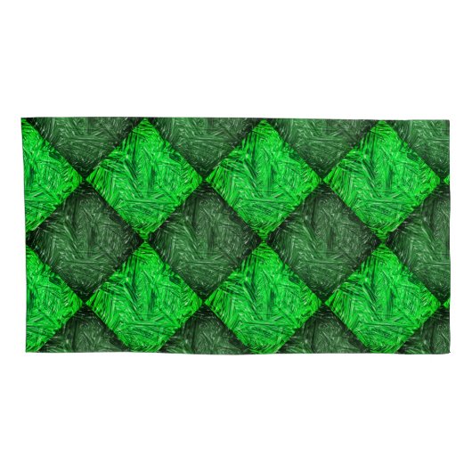 Xadrez verde falsa grama ou folhas de coqueiro. kussensloop (Achterkant-Rechts)
