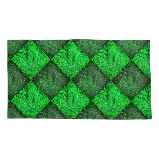 Xadrez verde falsa grama ou folhas de coqueiro. kussensloop (Achterkant-Links)