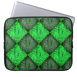 Xadrez verde falsa grama ou folhas de coqueiro. laptop sleeve