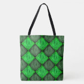 Xadrez verde falsa grama ou folhas de coqueiro. tote bag (Voorkant)