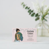 Xahara in Aqua, Groen, Roze en Blauwgroen Visitekaartje (Staand voorkant)