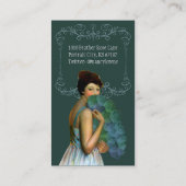 Xahara in Aqua, Groen, Roze en Blauwgroen Visitekaartje (Achterkant)