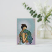 Xahara: Portret Mode 1917 in Aqua en Green Visitekaartje (Staand voorkant)