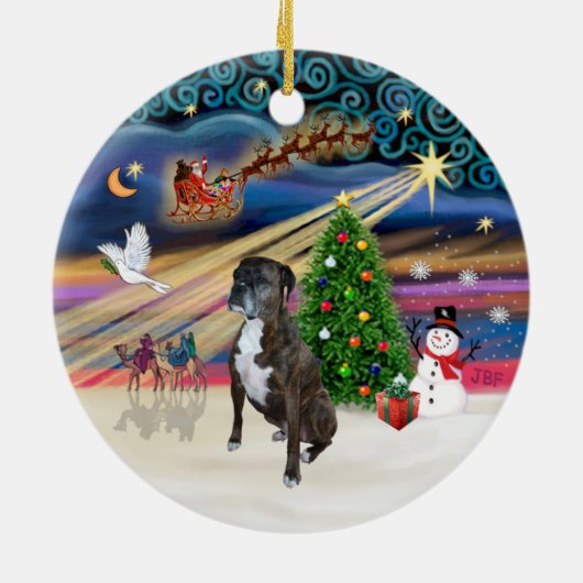Xams Magic - Boxer (brindle 2) Keramisch Ornament (Achterkant)
