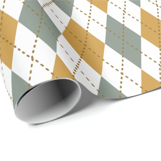 Xanadu en de gouden winter Argyle Cadeaupapier (Rol Hoek)