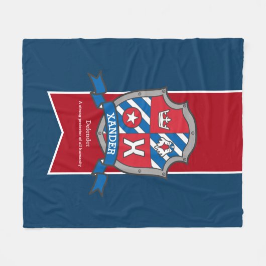 Xander-naam betekent crest eagle red custom fleece deken (Voorkant (Horizontaal))