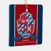 Xander-naam betekent crest eagle red custom keramisch ornament (Rechts)