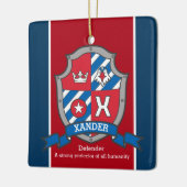 Xander-naam betekent crest eagle red custom keramisch ornament (Links)