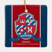 Xander-naam betekent crest eagle red custom keramisch ornament (Voorkant)