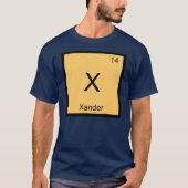 Xander Name Chemistry Element Periodieke Tabel T-shirt (Voorkant)