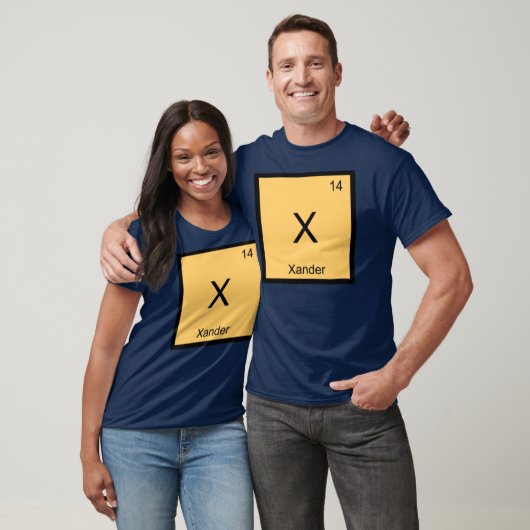 Xander Name Chemistry Element Periodieke Tabel T-shirt (Unisex)