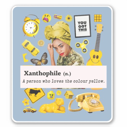 XANTHOFIEL GEEL ELEMENT GELE MINNAAR STICKER (Voorkant)