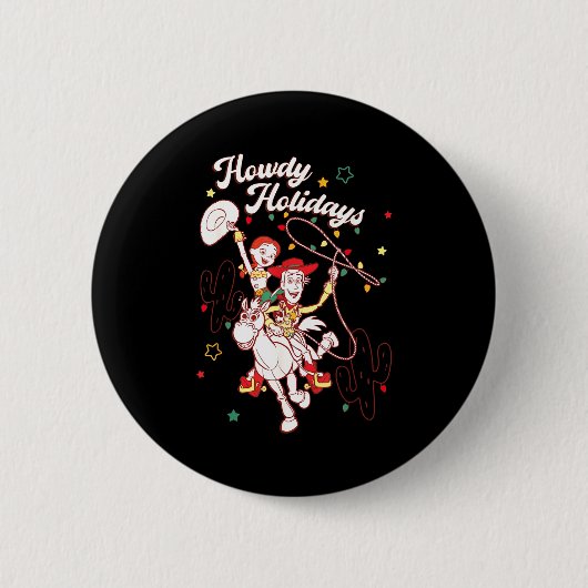 Xar Christmas Howdy Holidays Friends Ronde Button 5,7 Cm (Voorkant)