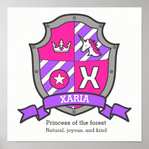 Xaria-naam: heraldry crest unicorn poster