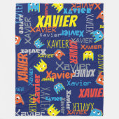 Xavier douanenaam pixel grafisch monster fleece deken (Voorkant)