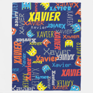 Xavier douanenaam pixel grafisch monster fleece deken