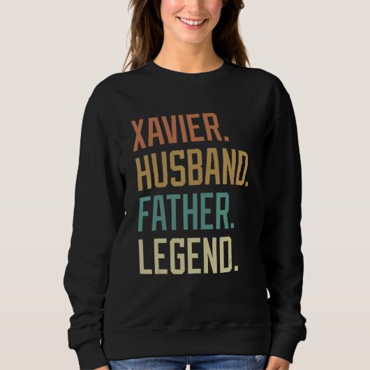 Xavier Husband Father Legend Father's Day Retro Trui (Voorkant)