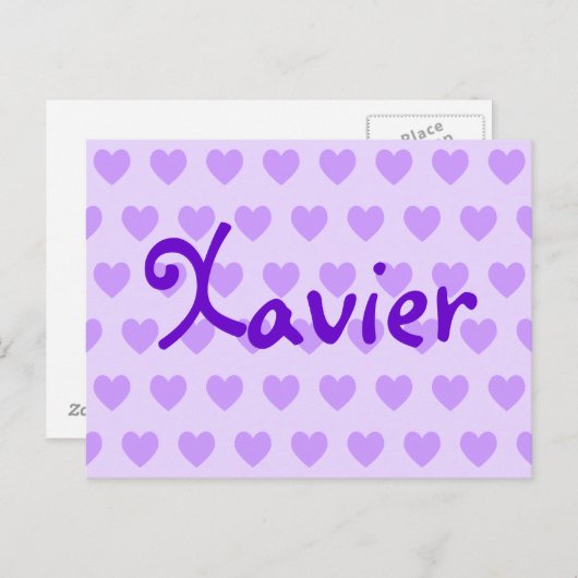 Xavier in Paars Briefkaart (Voorkant / Achterkant)