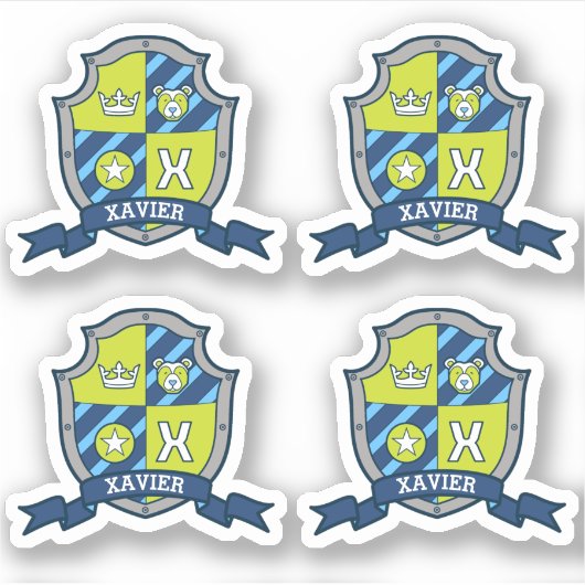 Xavier initiaal letter X aangepaste naam beer cres Sticker (Voorkant)