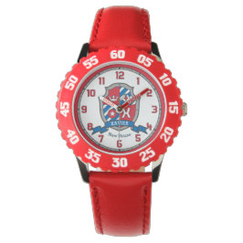 Xavier letter X, de crest red blue bird Horloge