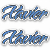 Xavier Name blue Aufkleber Sticker Stickerset (Voorkant)