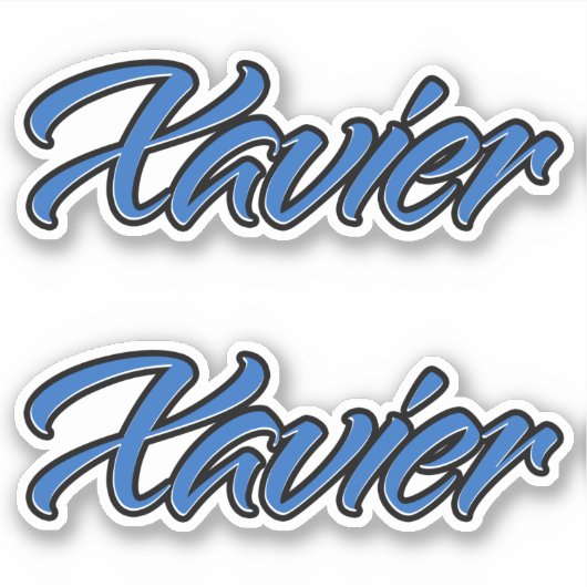 Xavier Name blue Aufkleber Sticker Stickerset (Voorkant)