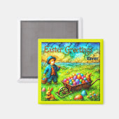 XAVIER ~ PASEN Jongen ~ Paaseieren ~ Magneet (Voorkant / Achterkant)