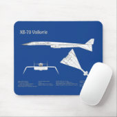 XB-70 Valkyrie - Vliegtuigblauwdruk plannen ABD Muismat (Met muis)